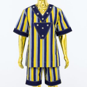 Royal Stripe African Two-Piece Set