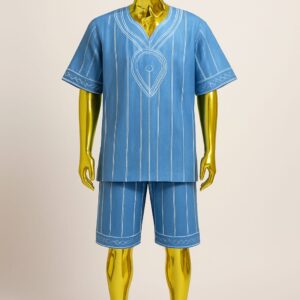 Sky Blue Prestige African Two-Piece Set