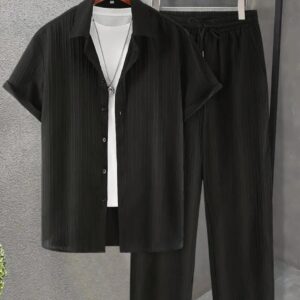 2pcs mens plus size cozy outfit
