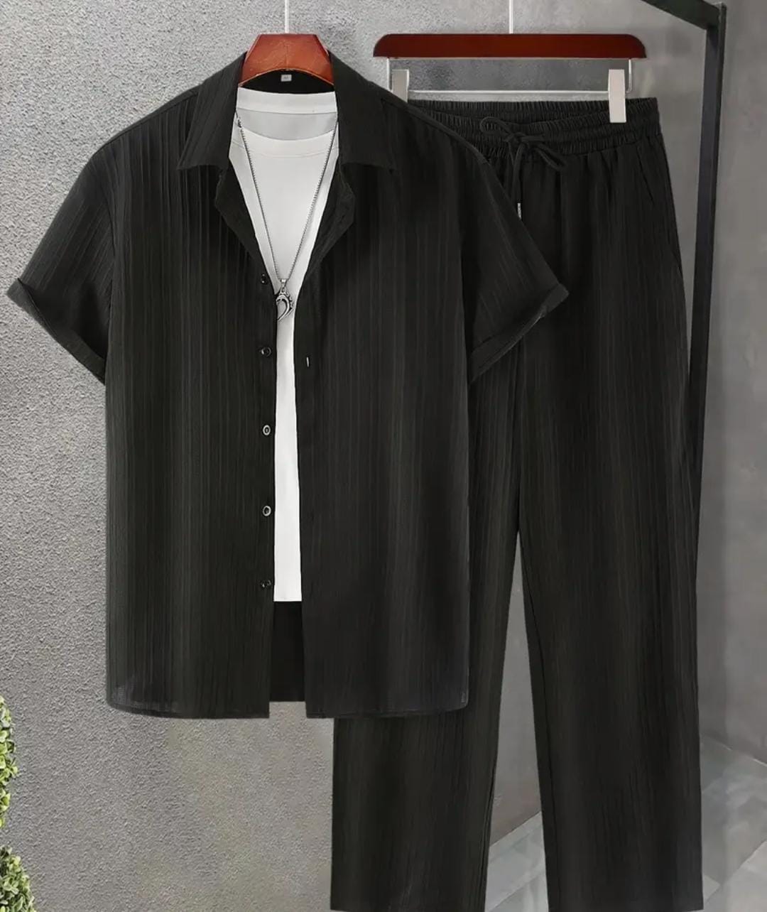 2pcs mens plus size cozy outfit